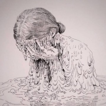 عن وصفها بكاءها.